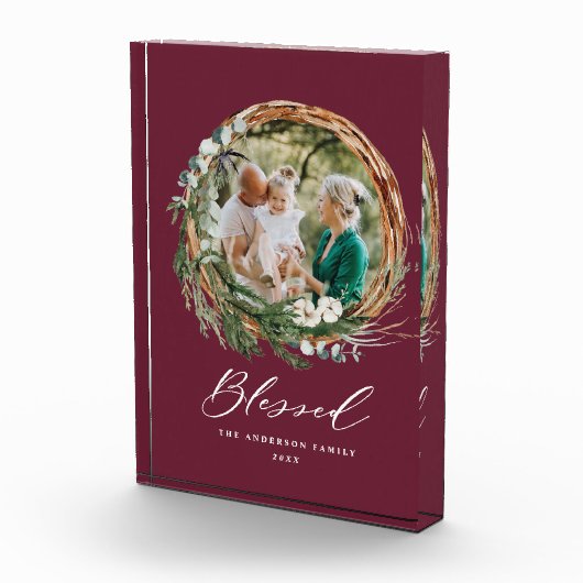 Modernes Blattwerk mit stilvollem, gesegnetes Dreh Fotoblock (Rechts)