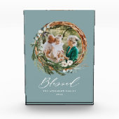 Modernes Blattwerk mit stilvollem, gesegnetes Dreh Fotoblock (Vorderseite)