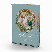 Modernes Blattwerk mit stilvollem, gesegnetes Dreh Fotoblock (Rechts)