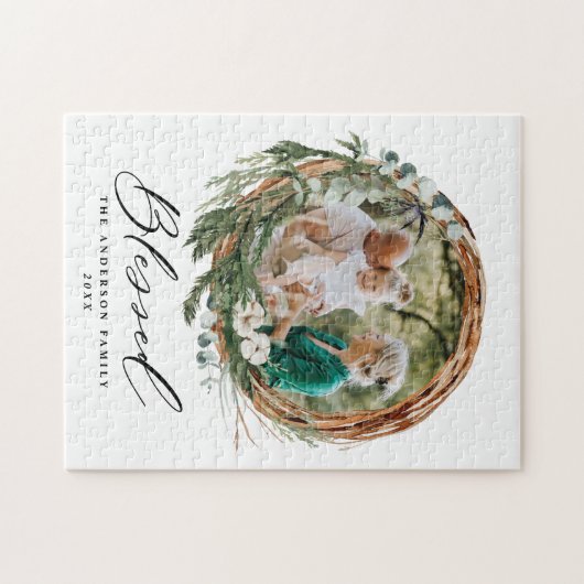 Modernes Blattwerk mit stilvollem, gesegnetes Dreh Puzzle (Horizontal)