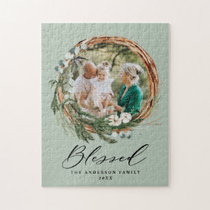 Modernes Blattwerk mit stylischem Gesegnet Puzzle