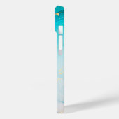 Modernes Blau Aquamarin Abstrakt Personalisiert Case-Mate iPhone Hülle (Rückseite / Links)