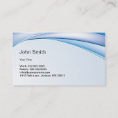 Modernes Blau bewegt Visitenkarte wellenartig (Rückseite)