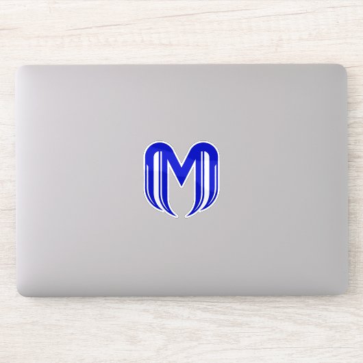 Modernes Blau Buchstabe M Minimal  Aufkleber (Computer)