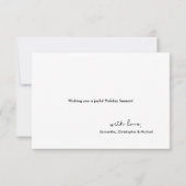 Modernes Blau Frohe Weihnachts-Script-Foto Karte (Rückseite)