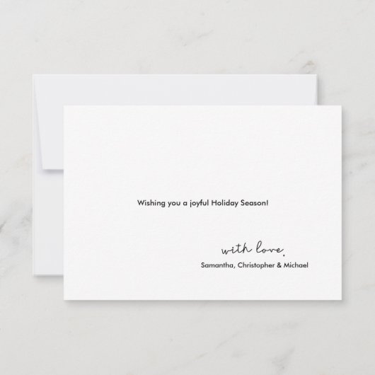 Modernes Blau Frohe Weihnachts-Script-Foto Karte (Rückseite)