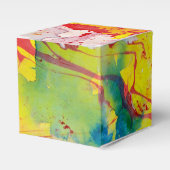 Modernes, blau-gelb-grünes Lila Marmorbild Geschenkschachtel (Vorderseite)