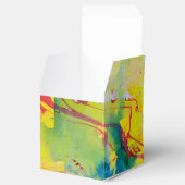 Modernes, blau-gelb-grünes Lila Marmorbild Geschenkschachtel (Geöffnet)