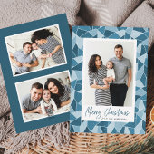 Modernes, blau gestanztes Glas Frohe Weihnachten 3