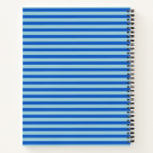 Modernes blau gestreiftes Notizbuch (Rückseite)