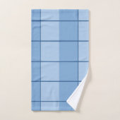 Modernes Blau-Gittermuster Badhandtuch Set (Handtuch)