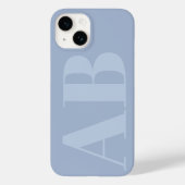 Modernes blau-graues Initial Minimal Monogram Case (Rückseite)