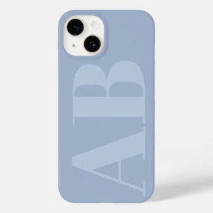 Modernes blau-graues Initial Minimal Monogram Case