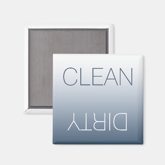 Modernes, blau-graues, sauberes oder schmutziges G Magnet (Vorderseite/Rückseite)