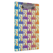 Modernes Blau, lila, orangefarbenes Tulip-Paar Klemmbrett (Rechts)