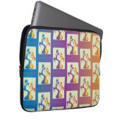 Modernes Blau, lila, orangefarbenes Tulip-Paar Laptopschutzhülle (Vorne Rechts)