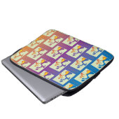 Modernes Blau, lila, orangefarbenes Tulip-Paar Laptopschutzhülle (Vorne Knopf)