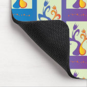 Modernes Blau, lila, orangefarbenes Tulip-Paar Mousepad (Ecke)