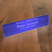 Modernes Blau Namensplakette (Seite)