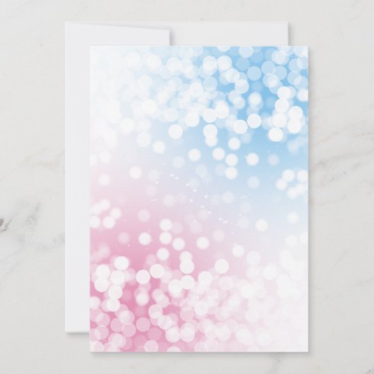 Modernes Blau oder Rosa? Party Einladung (Rückseite)