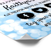 Modernes Blau oder Rosa? Party für das Geschlecht  Poster (Ecke)