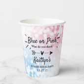 Modernes Blau oder Rosa? Party Pappbecher (Rückseite)