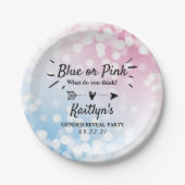 Modernes Blau oder Rosa? Party Pappteller (Vorderseite)