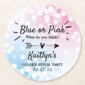 Modernes Blau oder Rosa? Party Runder Pappuntersetzer (Vorderseite)