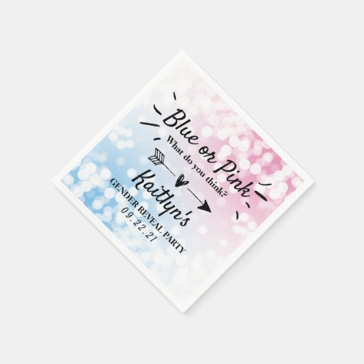 Modernes Blau oder Rosa? Party Serviette (Ecke)