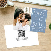 Modernes, blau Save the Date Foto QR-Code Einladung