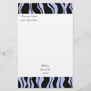 Modernes Blau-Schwarz-Zebramuster Briefpapier