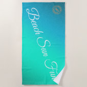 Modernes Blau Strandtuch (Vorderseite)