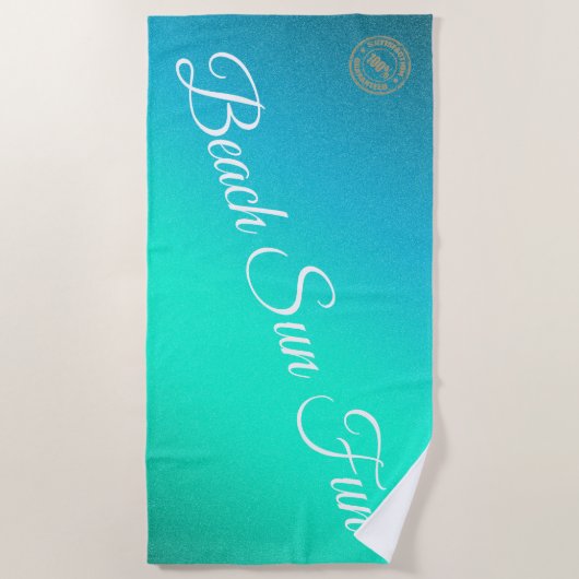 Modernes Blau Strandtuch (Vorderseite)