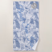 Modernes Blau Strandtuch (Vorderseite)