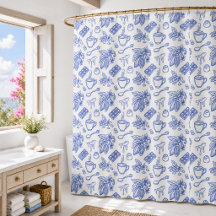 Modernes Blau-Toile-Kakao- und Schokoladenmuster