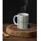 Modernes Blau und Beige Tartan Kariert Kaffeetasse