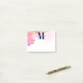 Modernes Blau und Button Tinte Personalisiert Post-it Klebezettel (Auf Schreibtisch)