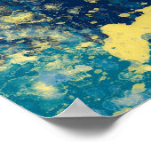 Modernes Blau und Gelb Abstrakt Poster (Ecke)