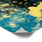 Modernes Blau und Gelb Abstrakt Poster (Ecke)