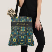 Modernes Blau und Gelb Tasche (Von Nahem)