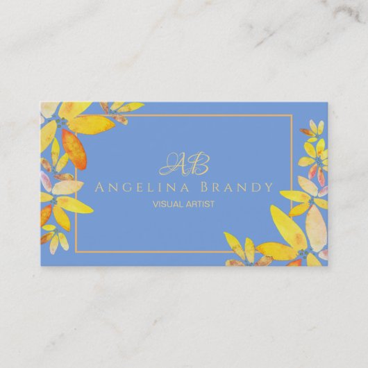 Modernes Blau und Gelb Visitenkarte (Vorderseite)