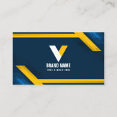 Modernes Blau und Gelb Visitenkarte (Rückseite)