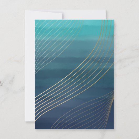 Modernes Blau und Gold Bat Mitzvah oder Bar Mitzva Einladung (Rückseite)