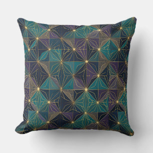 Modernes Blau- und Golddesign Kissen