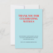 Modernes Blau und Rot Dankeskarte (Vorderseite)