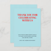 Modernes Blau und Rot Dankeskarte (Vorne/Hinten)