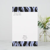 Modernes Blau- und Schwarz-Zebra-Muster Briefpapier (Stehend Vorderseite)