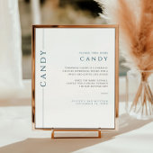 Modernes Blau und Weiß Bar Mitzvah Candy Sign Poster