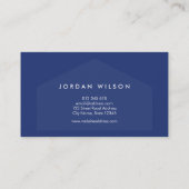 Modernes Blau und Weiß Haus Real Anwesen Agent Visitenkarte (Rückseite)