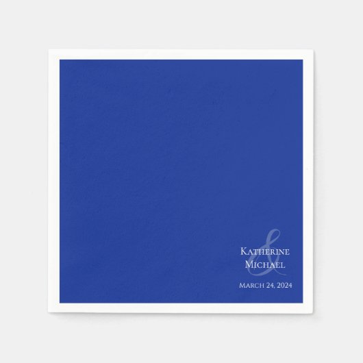 Modernes Blau und Weiß Serviette (Vorderseite)